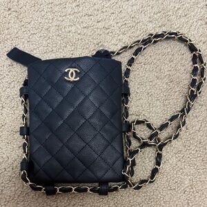 Chanel Gift With Purchase (GWP)  Black Quilted Crossbody Bag with Gold Accents